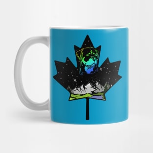 Maple Leaf Canadian Rottweiler Blue/Teal/Green Mug